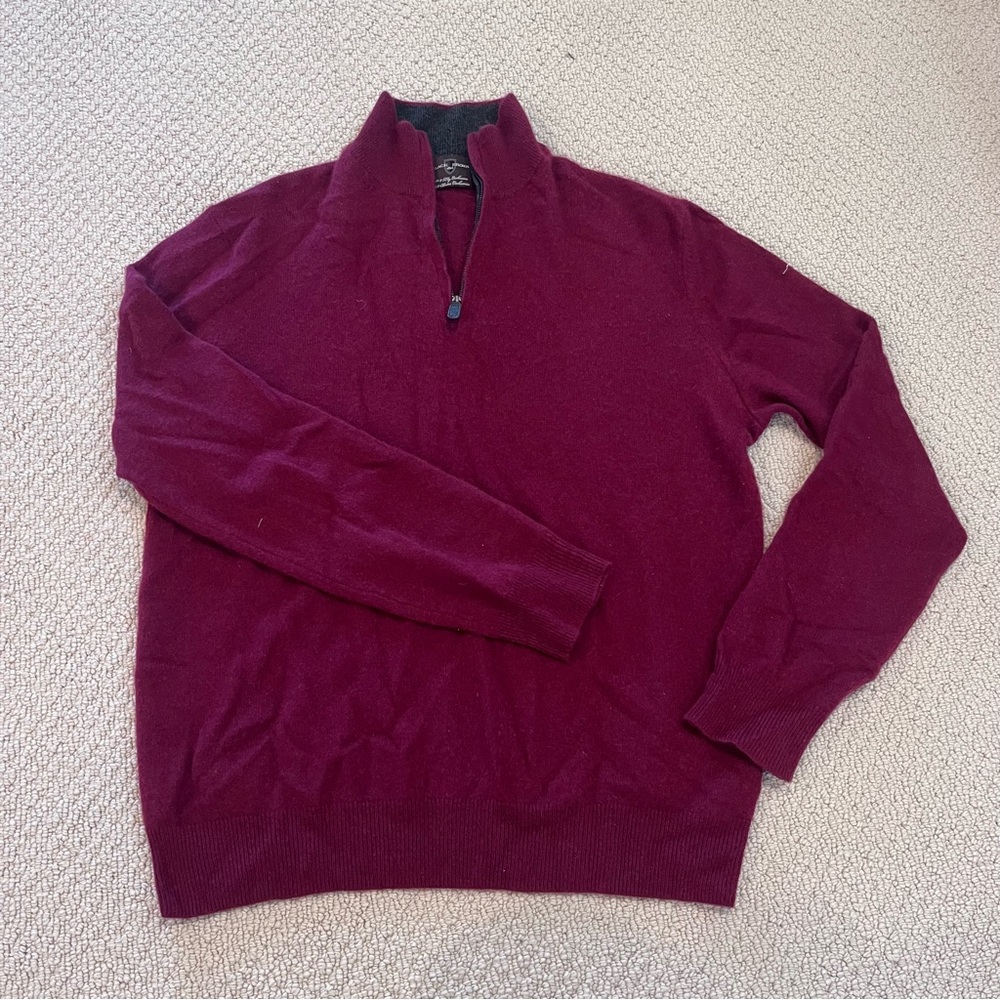 BLACK BROWN Cashmere Quarter-Zip Sweater